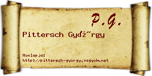 Pittersch György névjegykártya